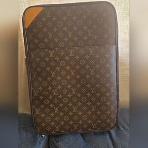 Louis Vuitton Pegase 55 Monogram Travel Suutcase in Brown and Tan